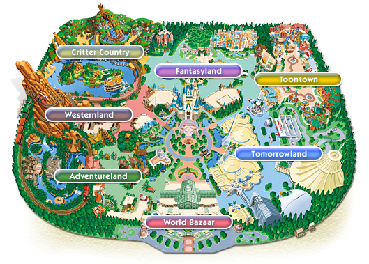 แผนที่ เครื่องเล่น โตเกียวดิสนี่แลนด์