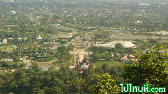 สถานที่จัดงานพืชสวนโลก จาก จุดชมวิว วัดดอยคำ จ.เชียงใหม่